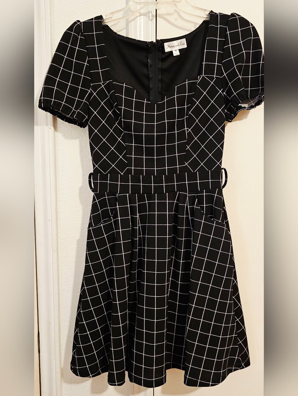 Missguided Black Windowpane Mini Dress